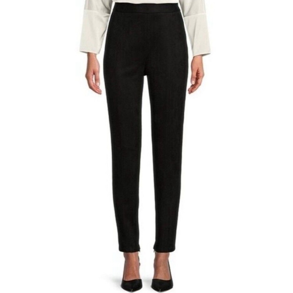 Preston & York Doris Faux Suede Stretch Ankle Pants Size 12 Lightweight Side Zip